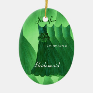 GRÜNE Brautjungfer KELLY danken Ihnen Hochzeit Keramikornament