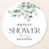 Grüne Brautparty Babydusche Runder Pappuntersetzer (Vorderseite)