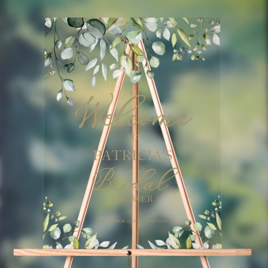 Grüne Brautparty Begrüßungszeichen Acrylschild (Neutral)