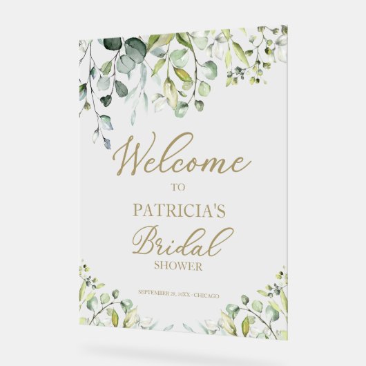 Grüne Brautparty Begrüßungszeichen Acrylschild (Winkel)