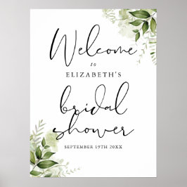 Grüne Brautparty Begrüßungszeichen Poster
