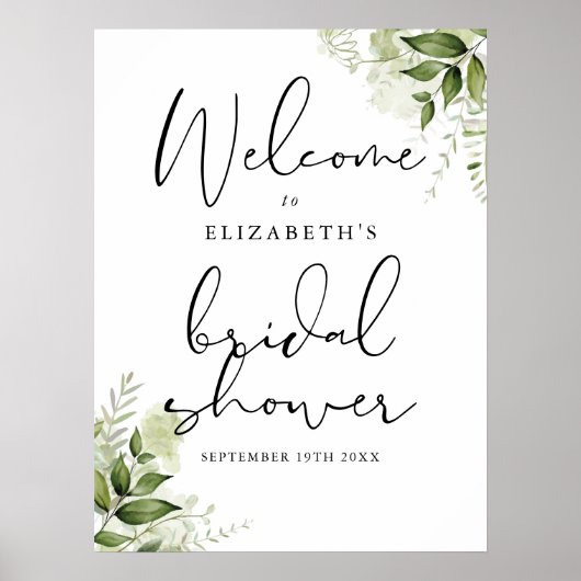 Grüne Brautparty Begrüßungszeichen Poster (Vorne)