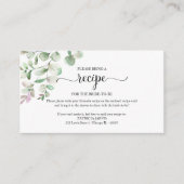 Grüne Brautparty Rezept Anfrage Begleitkarte (Vorderseite)