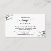 Grüne Brautparty Rezept Anfrage Begleitkarte (Vorderseite)