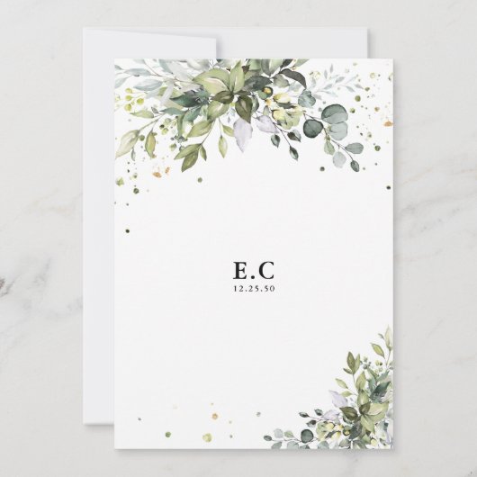 Grüne Bridal Dusche Einladung (Rückseite)