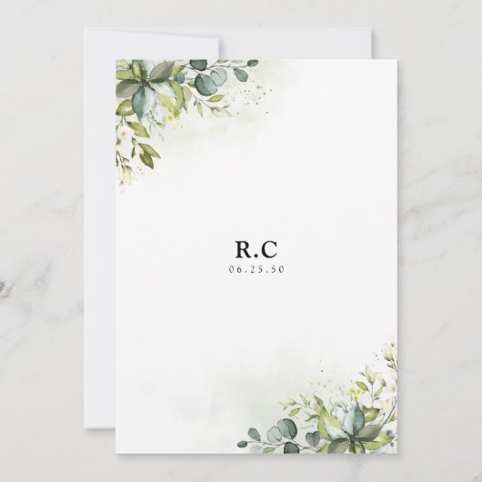 Grüne Bridal Dusche Einladung (Rückseite)