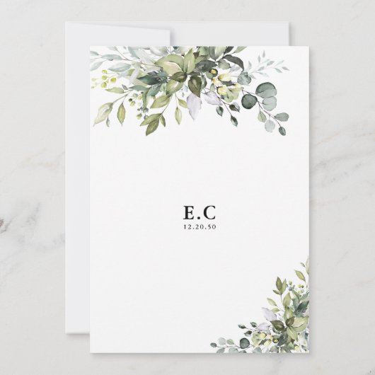 Grüne Bridal Dusche Einladung (Rückseite)