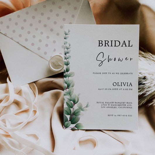 Grüne Bridal Dusche Einladung