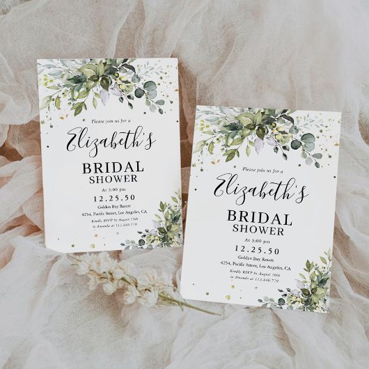 Grüne Bridal Dusche Einladung