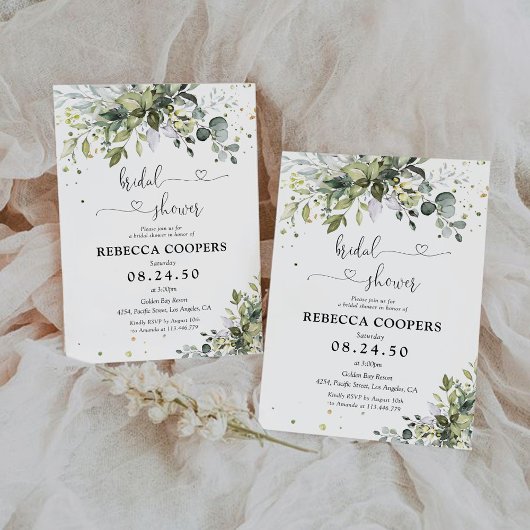 Grüne Bridal Dusche Einladung