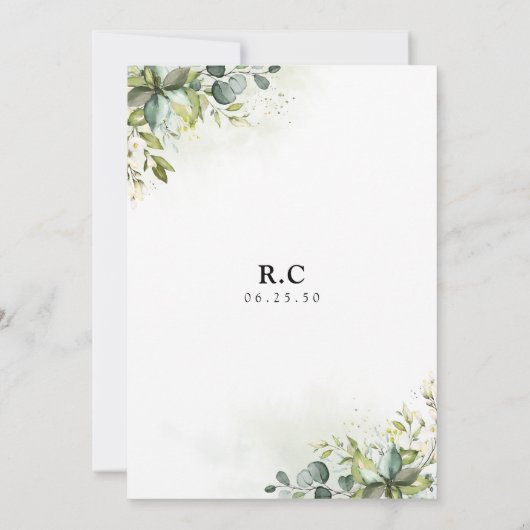 Grüne Bridal Dusche Einladung (Rückseite)