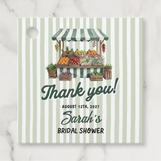 Grüne Bridal Shower Fresh Off The Market Geschenkanhänger (Vorderseite)