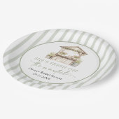 Grüne Bridal Shower Frisch auf dem Markt Pappteller (Schrägansicht)