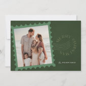 Grüne Briefmarke 2 Foto Weihnachten (Vorderseite)