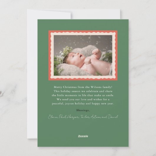 Grüne Briefmarke 2 Foto Weihnachten (Rückseite)