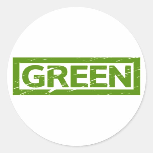 Grüne Briefmarke Runder Aufkleber (Vorderseite)