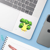 Grüne Brocoli Aufkleber (Laptop mit iPhone)
