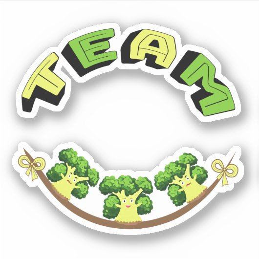 Grüne Brokkoli Aufkleber (Vorderseite)