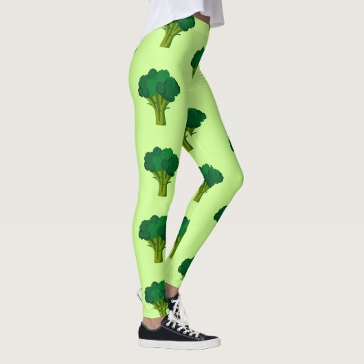 Grüne Brokkoli Gemüse gesunde Ernährung Veggie Leggings (Rechts)