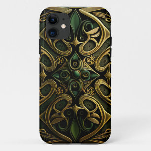 Grüne Bronze Dekoration Karierte Dekoration Muster Case-Mate iPhone Hülle