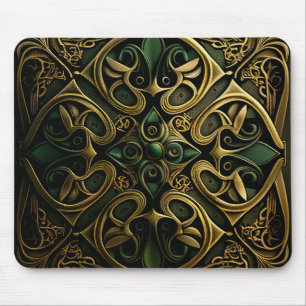 Grüne Bronze Dekoration Karierte Dekoration Muster Mousepad