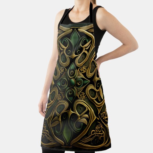 Grüne Bronze Dekoration Karierte Dekoration Muster Schürze (InSitu)