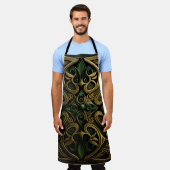 Grüne Bronze Dekoration Karierte Dekoration Muster Schürze (Getragen)
