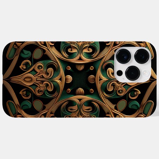 Grüne Bronze Dekoration Karierter Muster Case-Mate iPhone Hülle (Rückseite (Horizontal))