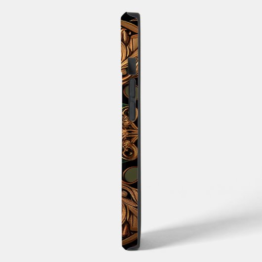 Grüne Bronze Dekoration Karierter Muster Case-Mate iPhone Hülle (Rückseite / Links)