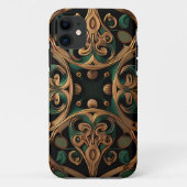 Grüne Bronze Dekoration Karierter Muster Case-Mate iPhone Hülle (Rückseite)