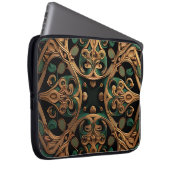 Grüne Bronze Dekoration Karierter Muster Laptopschutzhülle (Vorne Rechts)