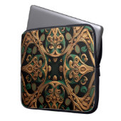 Grüne Bronze Dekoration Karierter Muster Laptopschutzhülle (Vorderseite Links)