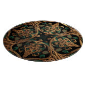 Grüne Bronze Dekoration Karierter Muster Schneidebrett (Ecke)