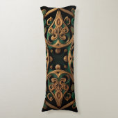 Grüne Bronze Dekoration Karierter Muster Seitenschläferkissen (Vorderseite Vertikal)