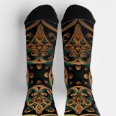 Grüne Bronze Dekoration Karierter Muster Socken (Oben)