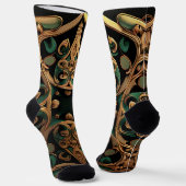 Grüne Bronze Dekoration Karierter Muster Socken (Gewinkelt)