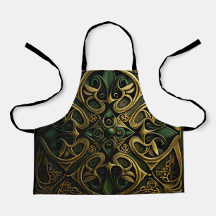 Grüne Bronze-Ornament-Plaid-Dekorationsmuster Schürze