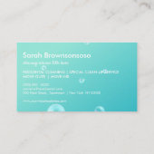 Grüne BUBBLE Wäsche Reinigung Visitenkarte (Rückseite)