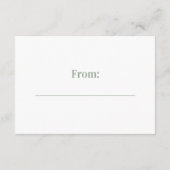 Grüne Bücher für Baby-Dusche Begleitkarte (Rückseite)