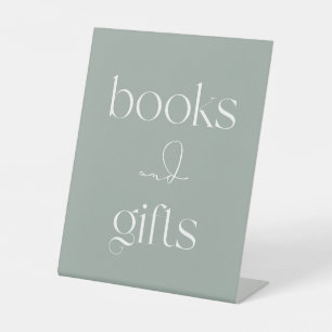 Grüne Bücher und Geschenke für Minimalistische Sei Sockelschild