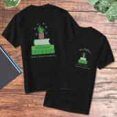 Grüne Bücher und Pflanze Lehrer T - Shirt mit Name