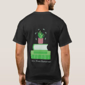 Grüne Bücher und Pflanze Lehrer T - Shirt mit Name (Rückseite)