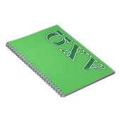 Grüne Buchstaben Alphi Chi-Omegas Notizblock (Rechte Seite)