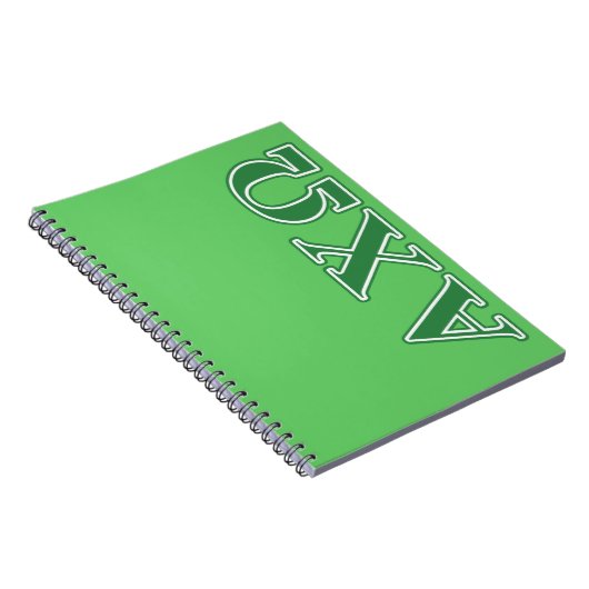 Grüne Buchstaben Alphi Chi-Omegas Notizblock (Rechte Seite)