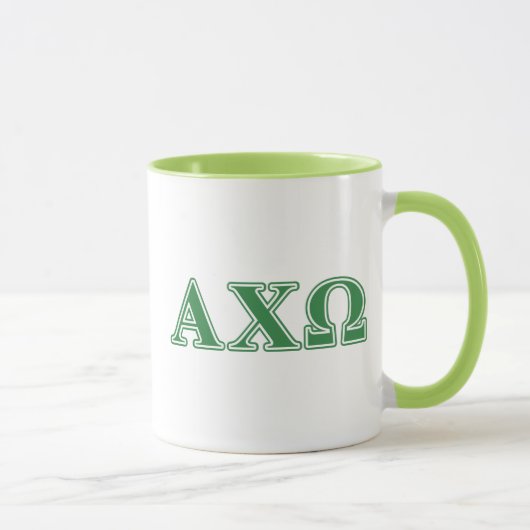 Grüne Buchstaben Alphi Chi-Omegas Tasse (Rechts)
