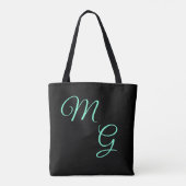 Grüne Buchstaben auf schwarz Tasche (Rückseite)