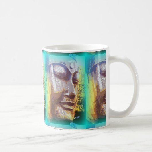 grüne Buddha-Gesichter Kaffeetasse (Rechts)
