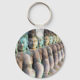 Grüne Buddha-Statuen Siem Reap Cambodia Schlüsselanhänger