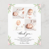 Grüne Budget Geburtsankündigung Danke Karte (Rückseite)