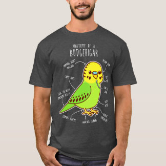 Grüne Budgie-Anatomie T-Shirt
